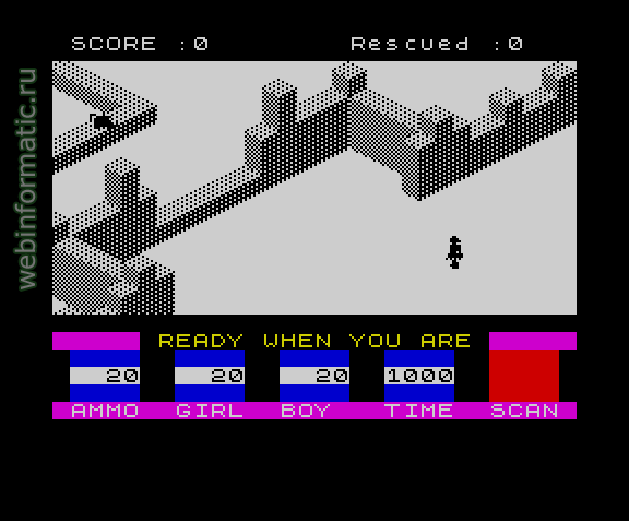 Ant Attack | ZX Spectrum | maze game | Quicksilva Ltd, 1983 play online  