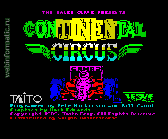 Continental Circus | ZX Spectrum | race game | Virgin Mastertronic Ltd, 1989 play online  