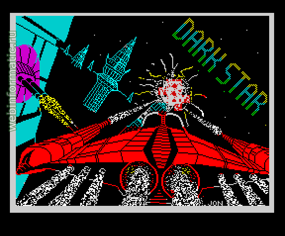 Dark Star | ZX Spectrum | shooter game | Design Design Software, 1984 play online  