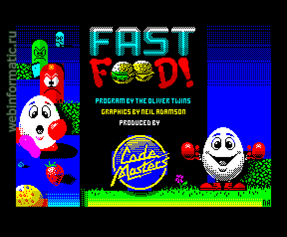 Fast Food | ZX Spectrum | maze game | Code Masters Ltd, 1989 play online  