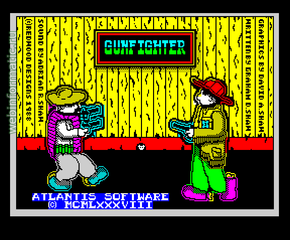 Gunfighter | ZX Spectrum | arcade game | Atlantis Software Ltd, 1988 play online  