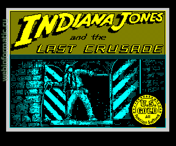Indiana Jones and the Last Crusade | ZX Spectrum | arcade game | US Gold Ltd UK, 1989, Tiertex Ltd, Mark Haigh-Hutchinson, Blue Turtle, Mark Tait play online