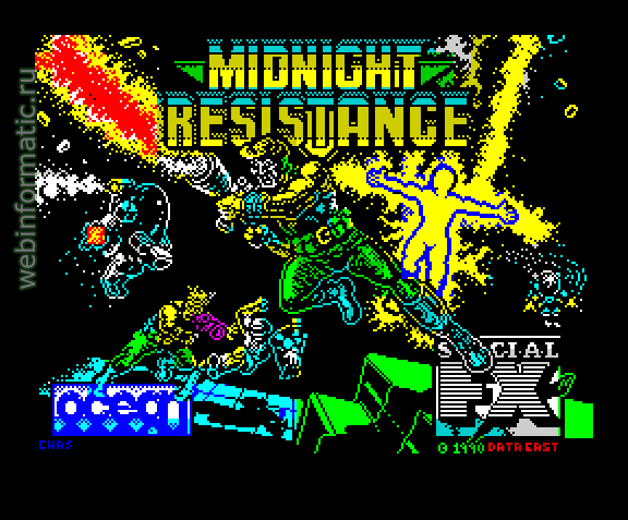 Midnight Resistance | ZX Spectrum | shooter game | Ocean Software Ltd, 1990 play online  