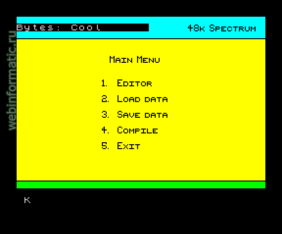 Music Synth | ZX Spectrum | music editor | Your Sinclair, 1993 play online  