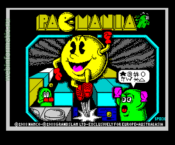 Pac-Mania | ZX Spectrum | maze game | Grandslam Entertainments Ltd, 1988 play online  