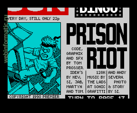 Prison Riot | ZX Spectrum | quest game | Players Premier, 1990 play online  