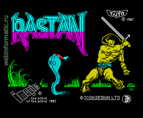 Rastan | ZX Spectrum | arcade game | Imagine Software Ltd, 1988 play online  