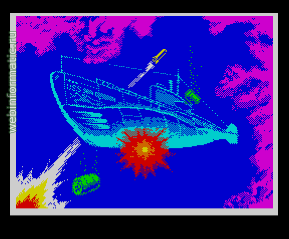 Sea Dragon | ZX Spectrum | shooter game | Andrew Zhiglov, 2010 play online  
