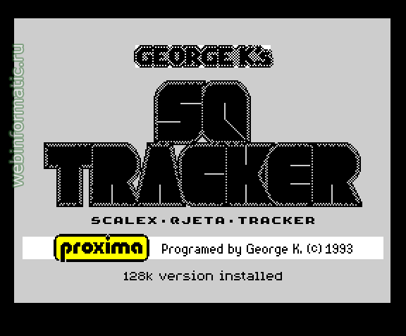 SQ-Tracker | ZX Spectrum | music editor | Proxima Software, 1993 play online  