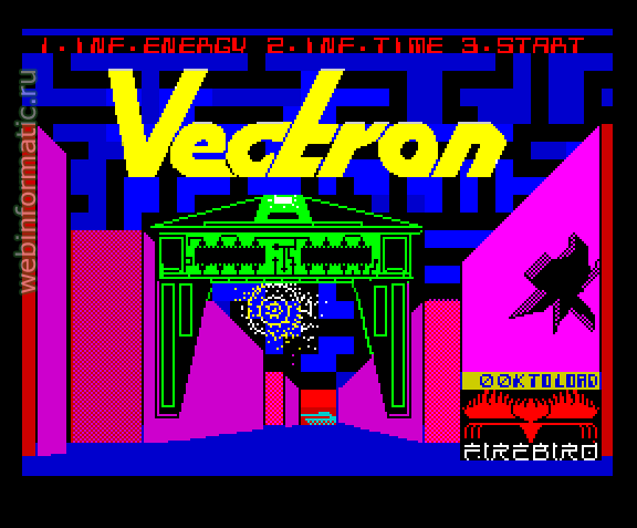 Vectron | ZX Spectrum | shooter game | Insight Software, 1985 play online  