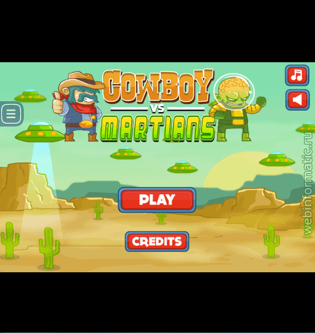 Cowboy VS Martians | angle shooter play online  