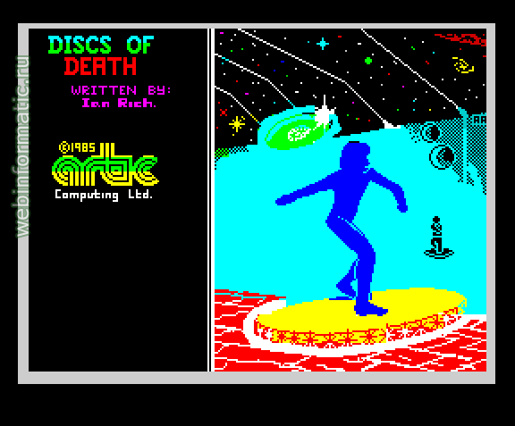 Discs of Death | ZX Spectrum | arcade game | Artic Computing Ltd, 1985 play online  