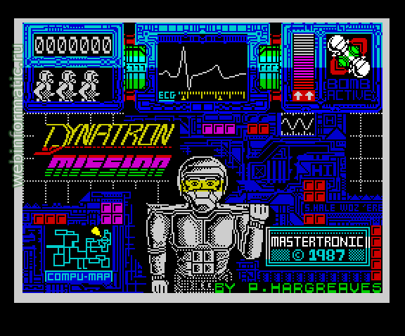 Dynatron Mission | ZX Spectrum | maze game | Mastertronic Ltd, 1987 play online  