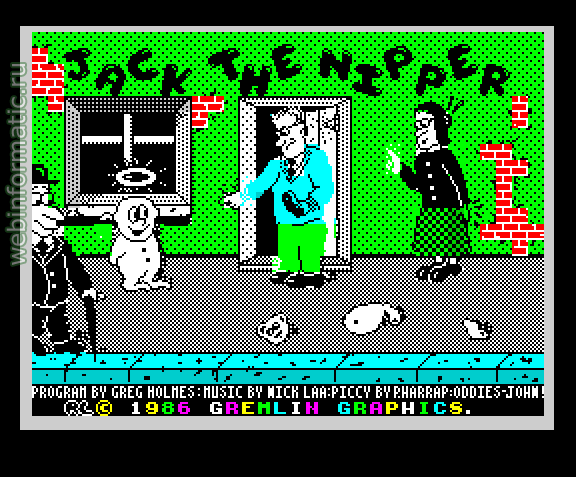 Jack the Nipper | ZX Spectrum | quest game | Gremlin Graphics Software Ltd, 1986 play online  