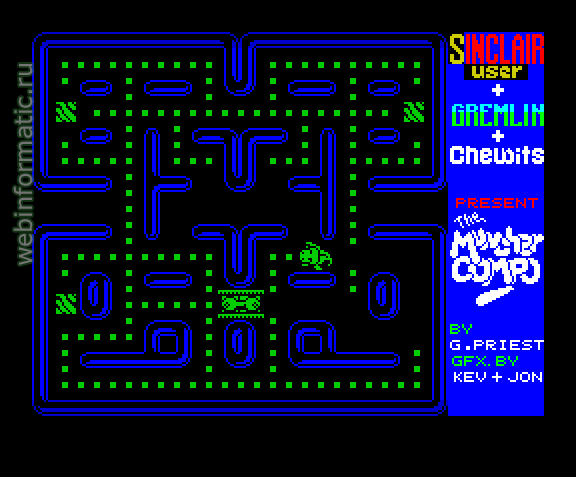 Muncher Compo, The | ZX Spectrum | maze game | Sinclair User, 1988 play online  