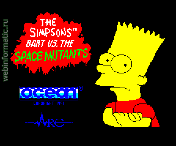 Simpsons: Bart vs. the Space Mutants, The | ZX Spectrum | quest game | Ocean Software Ltd, 1991 play online  