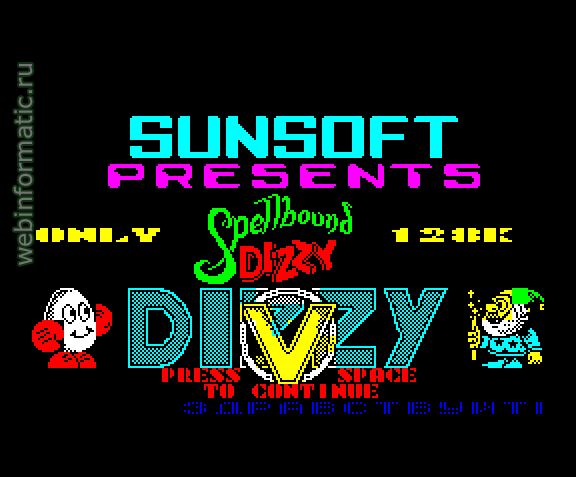 Spellbound Dizzy | ZX Spectrum | quest game | Code Masters Ltd, 1991 play online  
