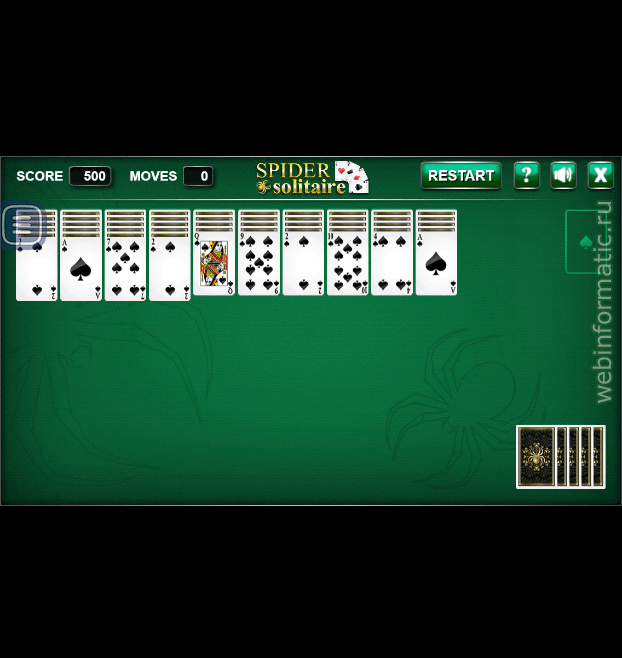 Spider Solitaire | card game play online  