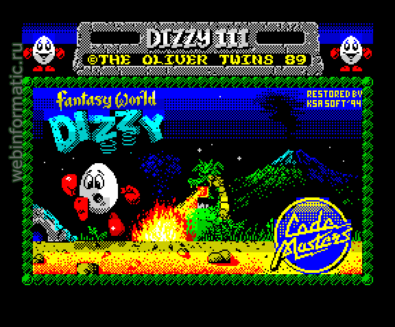 Fantasy World Dizzy | ZX Spectrum | quest game | Code Masters Ltd, 1989 play online играть онлайн