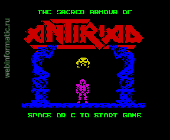 Sacred Armour of Antiriad, The | ZX Spectrum | quest game | Palace Software, 1986 play online играть онлайн