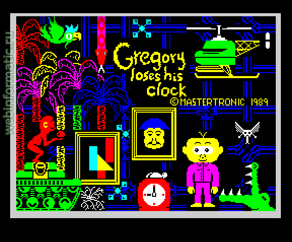 Gregory Loses His Clock | ZX Spectrum | quest game | Mastertronic Plus, 1989 play online играть онлайн