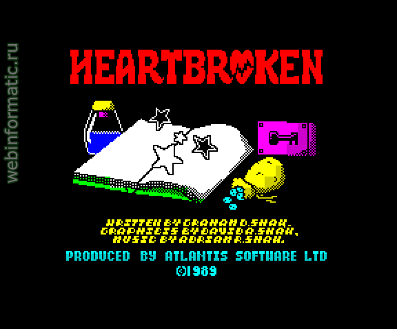 Heartbroken | ZX Spectrum | quest game | Atlantis Software Ltd, 1989 play online играть онлайн